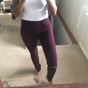PacSun distressed maroon jeans